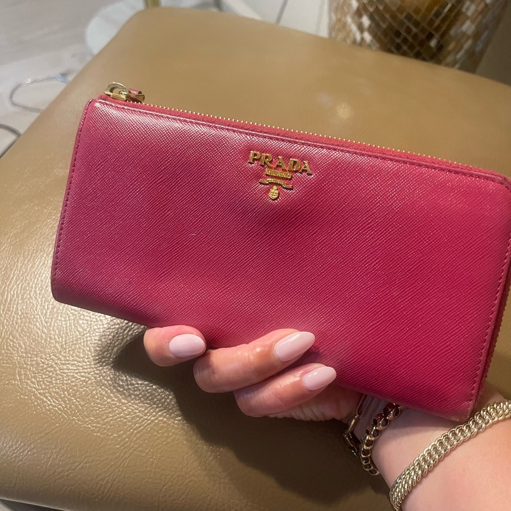 Prada Fuchsia Leather Wallet